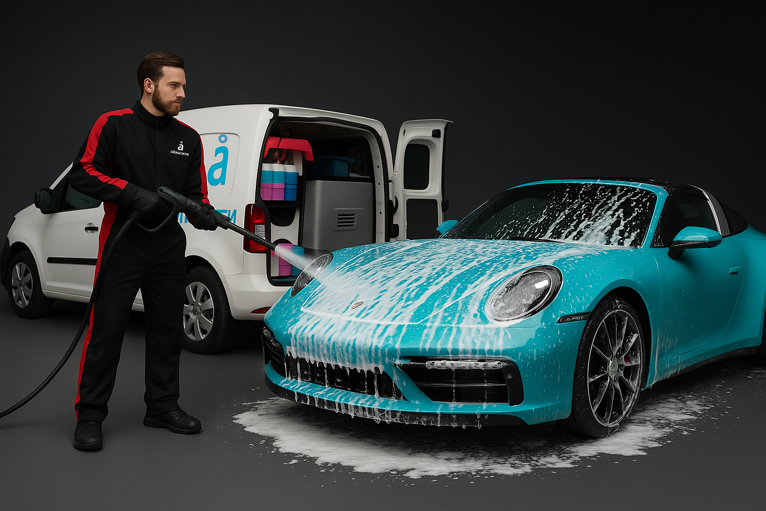 Выездная мойка автомобилей и спецтехники в Москве и Московской области